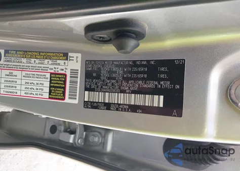 2022 Toyota Highlander L z USA, uszkodzony, nr VIN 5TDCZRAHXNS099393